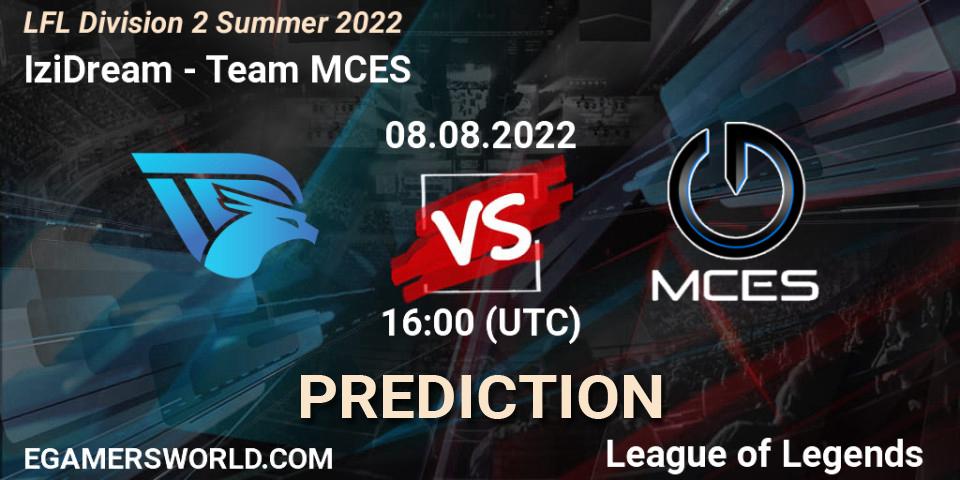 IziDream vs Team MCES: Betting TIp, Match Prediction. 08.08.22. LoL, LFL Division 2 Summer 2022