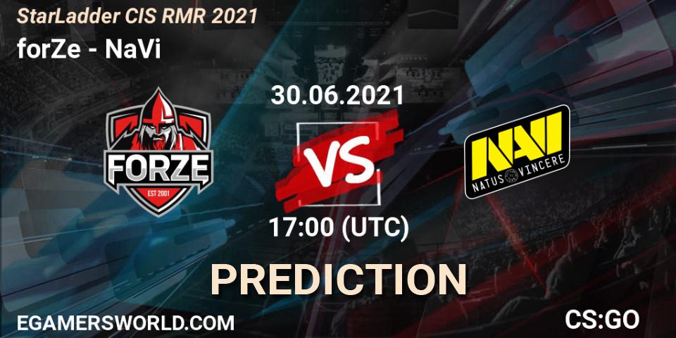 forZe vs NaVi: Betting TIp, Match Prediction. 30.06.21. CS2 (CS:GO), StarLadder CIS RMR 2021