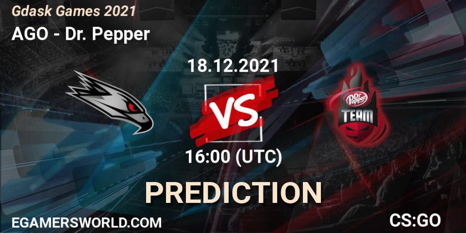 AGO vs Dr. Pepper: Betting TIp, Match Prediction. 18.12.2021 at 17:00. Counter-Strike (CS2), Gdańsk Games 2021