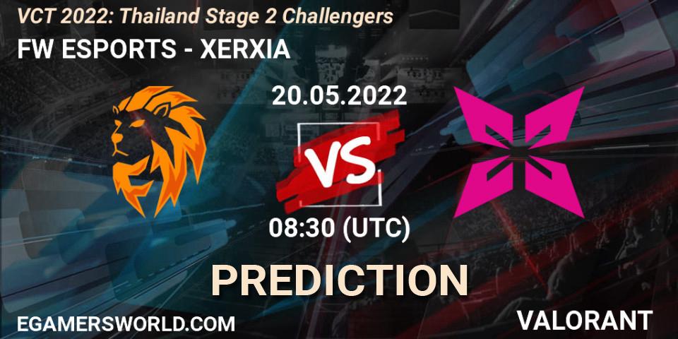 FW ESPORTS vs XERXIA: Betting TIp, Match Prediction. 20.05.2022 at 08:30. VALORANT, VCT 2022: Thailand Stage 2 Challengers