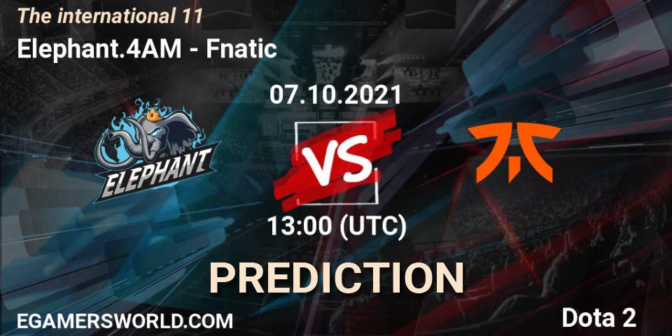 Elephant.4AM vs Fnatic: Betting TIp, Match Prediction. 07.10.2021 at 15:16. Dota 2, The Internationa 2021