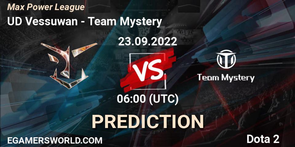 UD Vessuwan vs Team Mystery: Betting TIp, Match Prediction. 23.09.2022 at 06:07. Dota 2, Max Power League