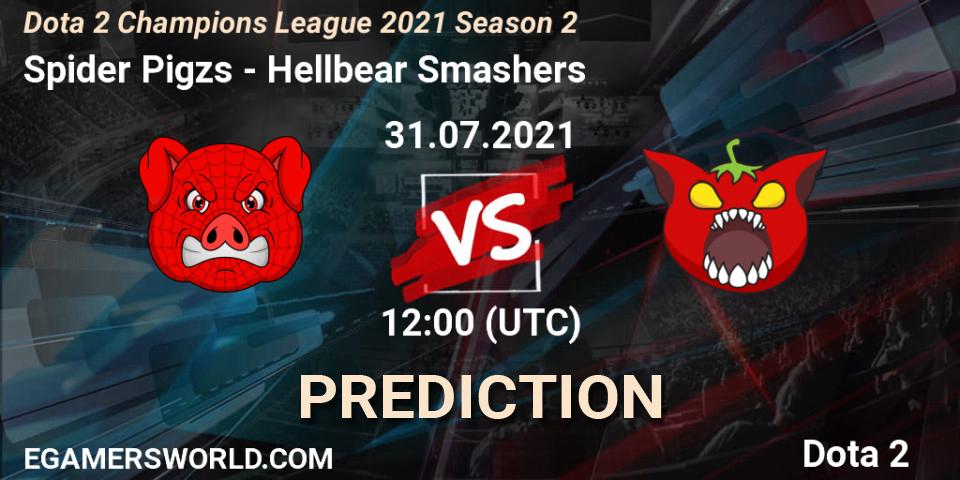 Spider Pigzs vs Hellbear Smashers: Betting TIp, Match Prediction. 31.07.2021 at 12:07. Dota 2, Dota 2 Champions League 2021 Season 2