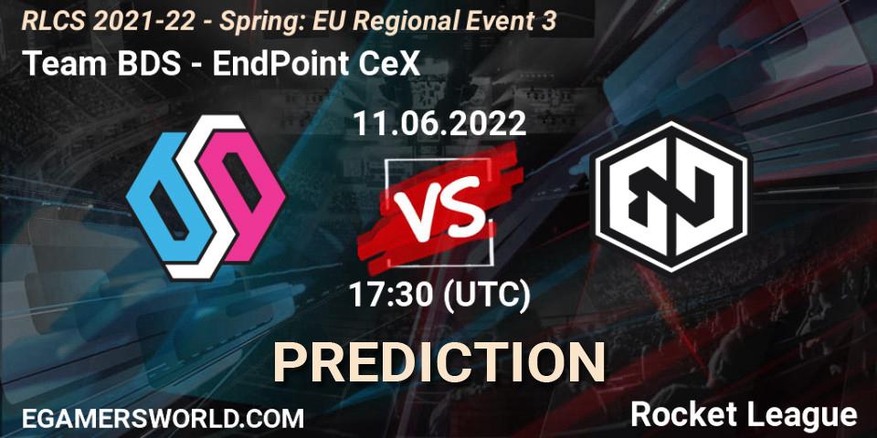 Team BDS vs EndPoint CeX: Betting TIp, Match Prediction. 11.06.2022 at 17:30. Rocket League, RLCS 2021-22 - Spring: EU Regional Event 3