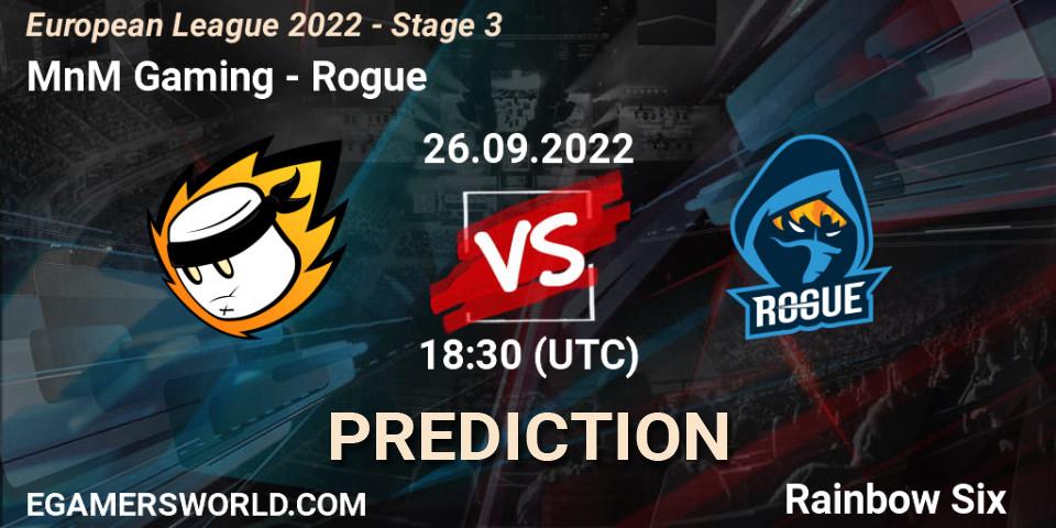 MnM Gaming vs Rogue: Betting TIp, Match Prediction. 26.09.22. Rainbow Six, European League 2022 - Stage 3