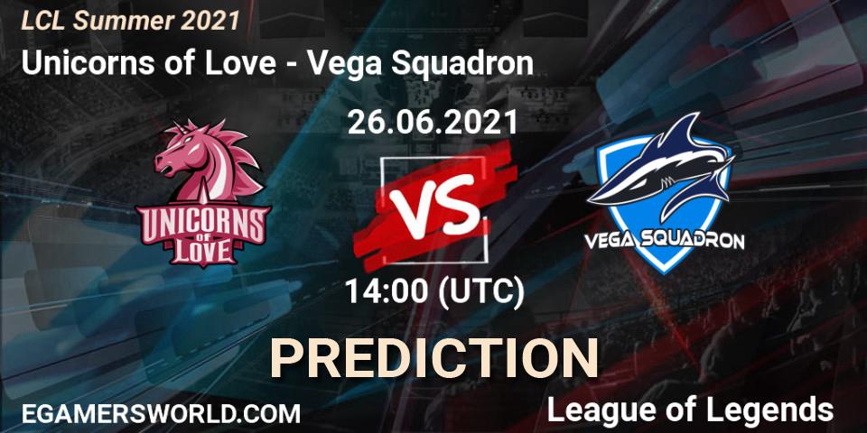 Unicorns of Love vs Vega Squadron: Betting TIp, Match Prediction. 27.06.21. LoL, LCL Summer 2021