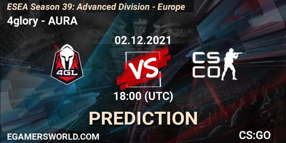 4glory vs AURA: Betting TIp, Match Prediction. 03.12.21. CS2 (CS:GO), ESEA Season 39: Advanced Division - Europe
