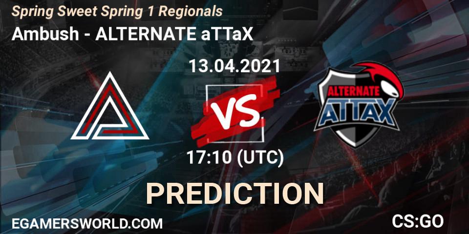 Ambush vs ALTERNATE aTTaX: Betting TIp, Match Prediction. 13.04.21. CS2 (CS:GO), Spring Sweet Spring 1 Regionals