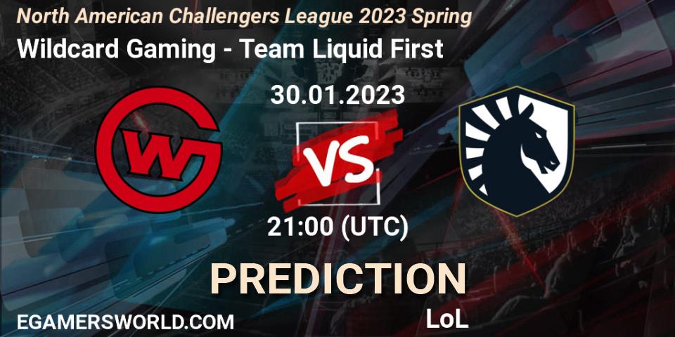 Wildcard Gaming vs Team Liquid First: Betting TIp, Match Prediction. 30.01.23. LoL, NACL 2023 Spring - Group Stage