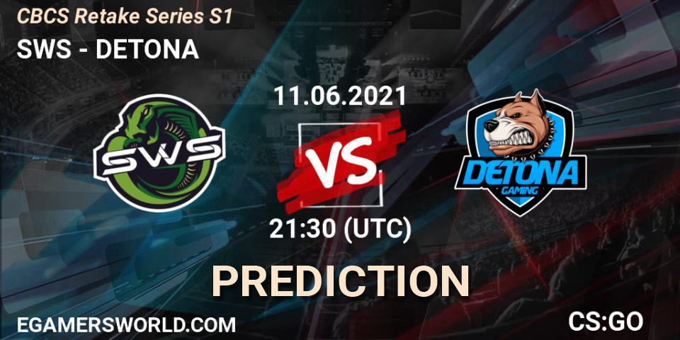SWS vs DETONA: Betting TIp, Match Prediction. 11.06.21. CS2 (CS:GO), CBCS Retake Series S1