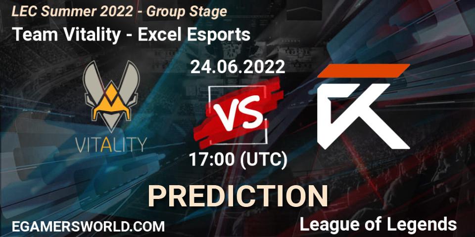 Team Vitality vs Excel Esports: Betting TIp, Match Prediction. 24.06.22. LoL, LEC Summer 2022 - Group Stage