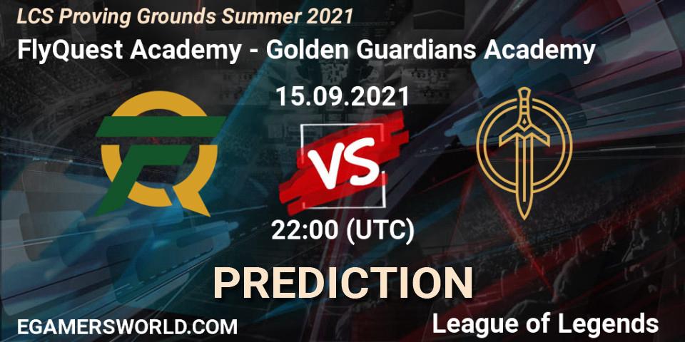FlyQuest Academy vs Golden Guardians Academy: Betting TIp, Match Prediction. 15.09.21. LoL, LCS Proving Grounds Summer 2021