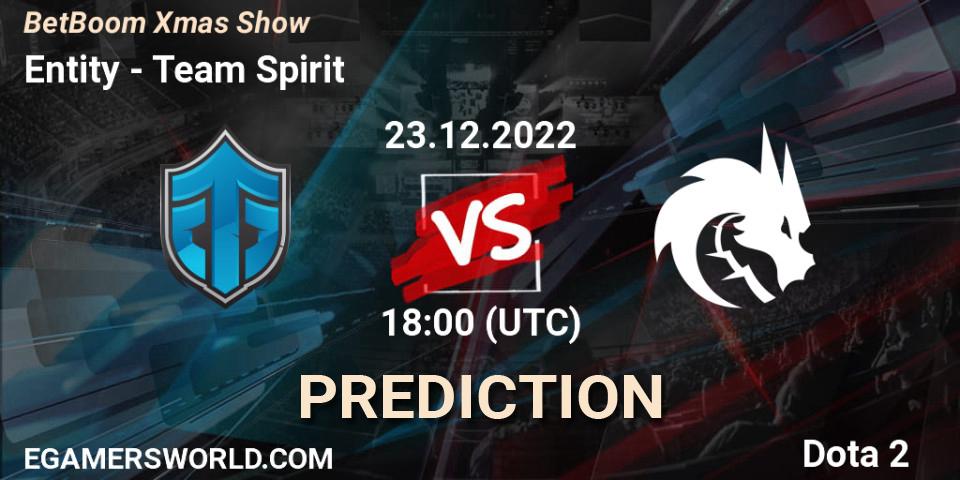 Entity vs Team Spirit: Betting TIp, Match Prediction. 23.12.2022 at 19:20. Dota 2, BetBoom Xmas Show