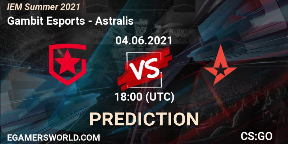 Gambit Esports vs Astralis: Betting TIp, Match Prediction. 04.06.21. CS2 (CS:GO), IEM Summer 2021