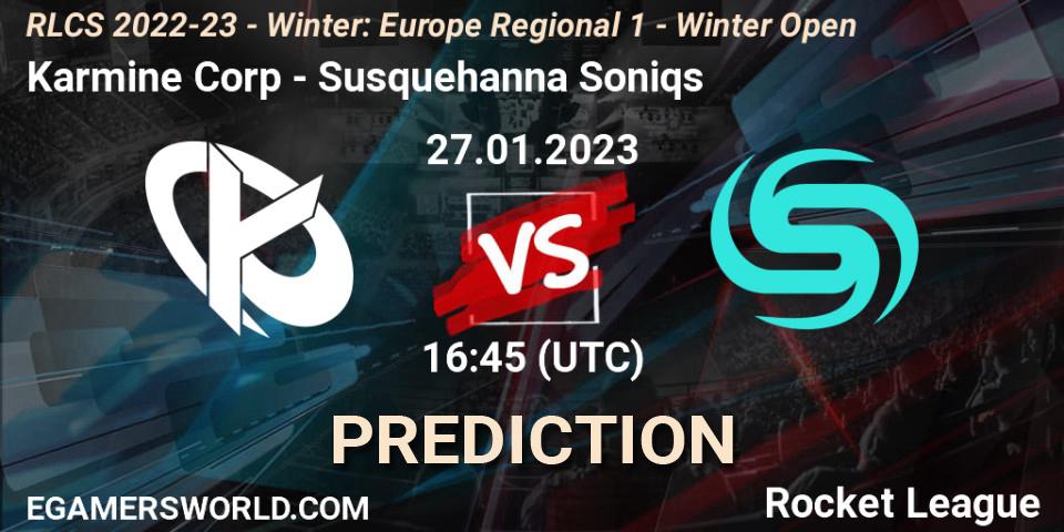 Karmine Corp vs Susquehanna Soniqs: Betting TIp, Match Prediction. 27.01.23. Rocket League, RLCS 2022-23 - Winter: Europe Regional 1 - Winter Open