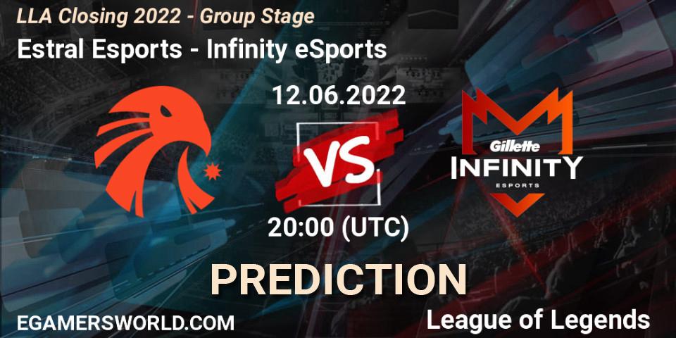 Estral Esports vs Infinity eSports: Betting TIp, Match Prediction. 12.06.22. LoL, LLA Closing 2022 - Group Stage