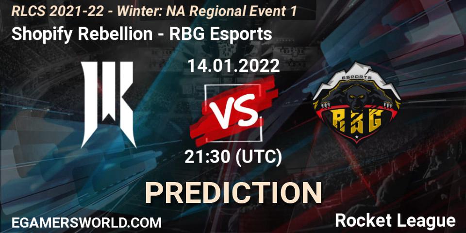Shopify Rebellion vs RBG Esports: Betting TIp, Match Prediction. 14.01.22. Rocket League, RLCS 2021-22 - Winter: NA Regional Event 1