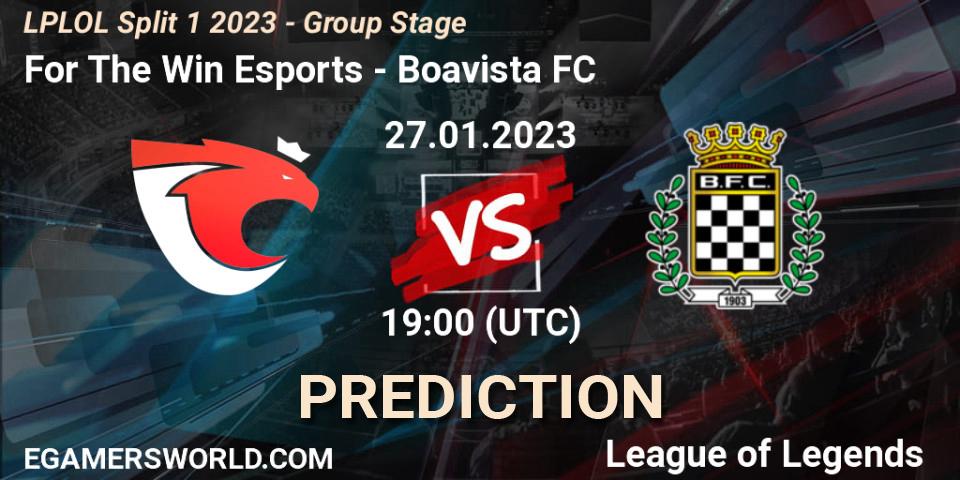 For The Win Esports vs Boavista FC: Betting TIp, Match Prediction. 27.01.2023 at 19:00. LoL, LPLOL Split 1 2023 - Group Stage