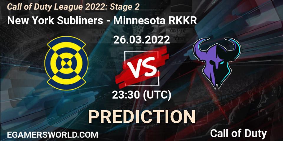 New York Subliners vs Minnesota RØKKR: Betting TIp, Match Prediction. 26.03.2022 at 23:30. Call of Duty, Call of Duty League 2022: Stage 2