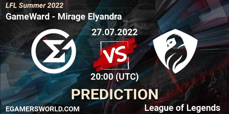 GameWard vs Mirage Elyandra: Betting TIp, Match Prediction. 27.07.2022 at 20:15. LoL, LFL Summer 2022