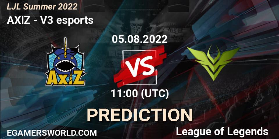 AXIZ vs V3 esports: Betting TIp, Match Prediction. 05.08.22. LoL, LJL Summer 2022