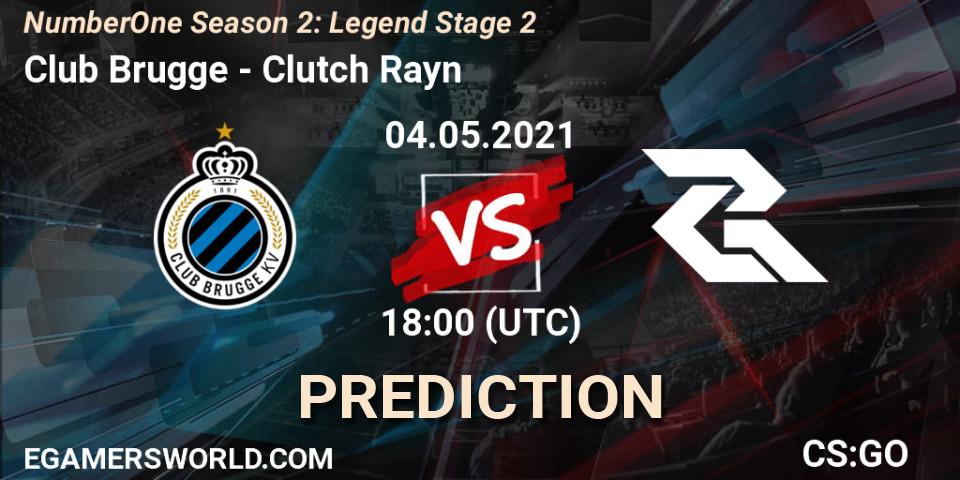 Club Brugge vs Clutch Rayn: Betting TIp, Match Prediction. 04.05.2021 at 18:00. Counter-Strike (CS2), NumberOne Season 2: Legend Stage 2