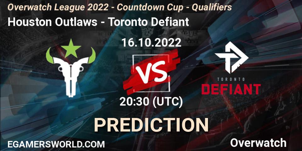 Houston Outlaws vs Toronto Defiant: Betting TIp, Match Prediction. 16.10.22. Overwatch, Overwatch League 2022 - Countdown Cup - Qualifiers