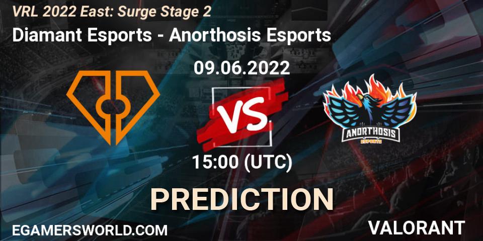 Diamant Esports vs Anorthosis Esports: Betting TIp, Match Prediction. 09.06.2022 at 15:00. VALORANT, VRL 2022 East: Surge Stage 2
