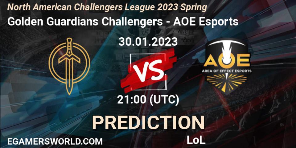 Golden Guardians Challengers vs AOE Esports: Betting TIp, Match Prediction. 30.01.23. LoL, NACL 2023 Spring - Group Stage