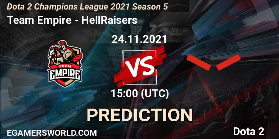 Team Empire vs HellRaisers: Betting TIp, Match Prediction. 24.11.21. Dota 2, Dota 2 Champions League 2021 Season 5