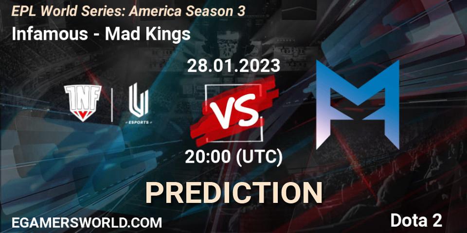 Infamous vs Mad Kings: Betting TIp, Match Prediction. 28.01.23. Dota 2, EPL World Series: America Season 3