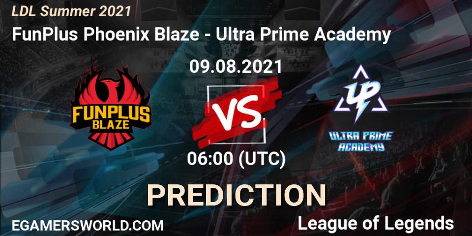 FunPlus Phoenix Blaze vs Ultra Prime Academy: Betting TIp, Match Prediction. 09.08.2021 at 07:00. LoL, LDL Summer 2021