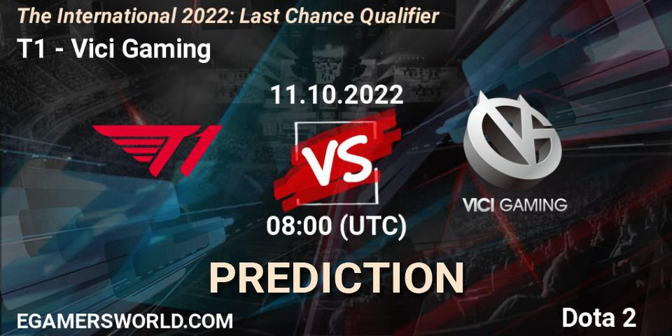 T1 vs Vici Gaming: Betting TIp, Match Prediction. 11.10.2022 at 07:15. Dota 2, The International 2022: Last Chance Qualifier