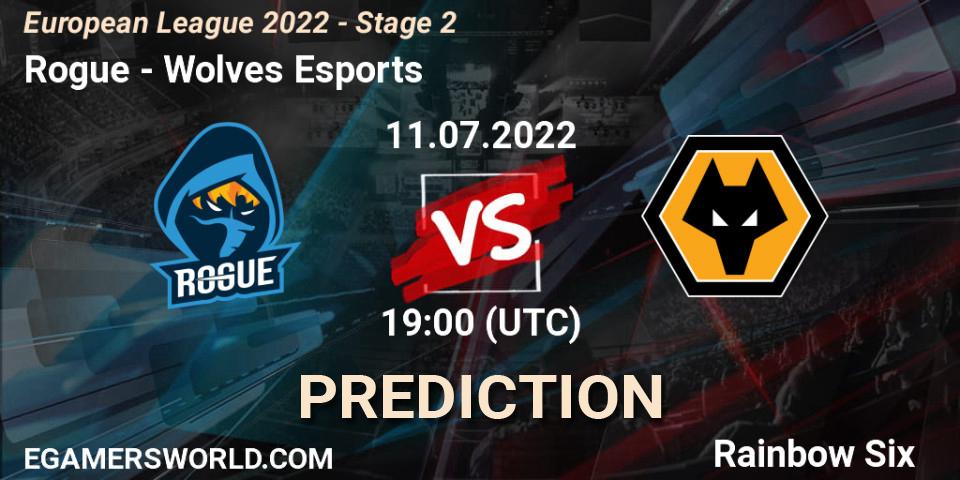 Rogue vs Wolves Esports: Betting TIp, Match Prediction. 11.07.2022 at 18:00. Rainbow Six, European League 2022 - Stage 2