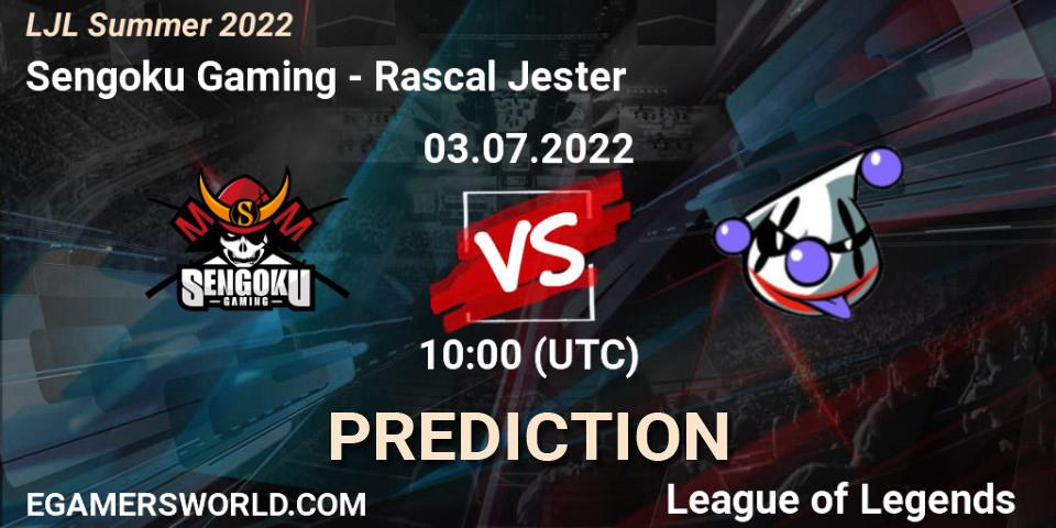 Sengoku Gaming vs Rascal Jester: Betting TIp, Match Prediction. 03.07.22. LoL, LJL Summer 2022