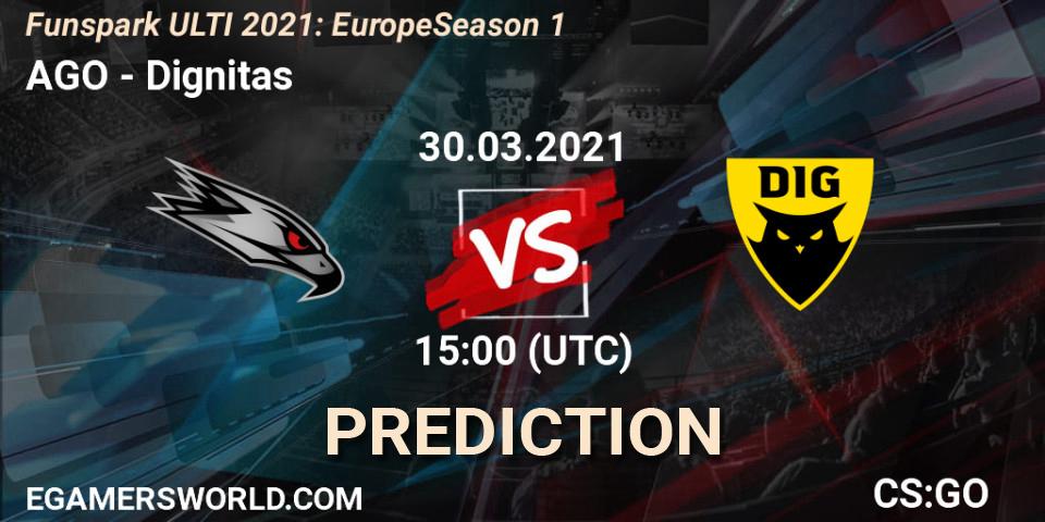 AGO vs Dignitas: Betting TIp, Match Prediction. 30.03.21. CS2 (CS:GO), Funspark ULTI 2021: Europe Season 1