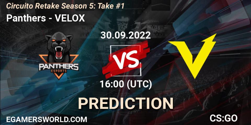 Panthers vs VELOX: Betting TIp, Match Prediction. 30.09.2022 at 16:00. Counter-Strike (CS2), Circuito Retake Season 5: Take #1