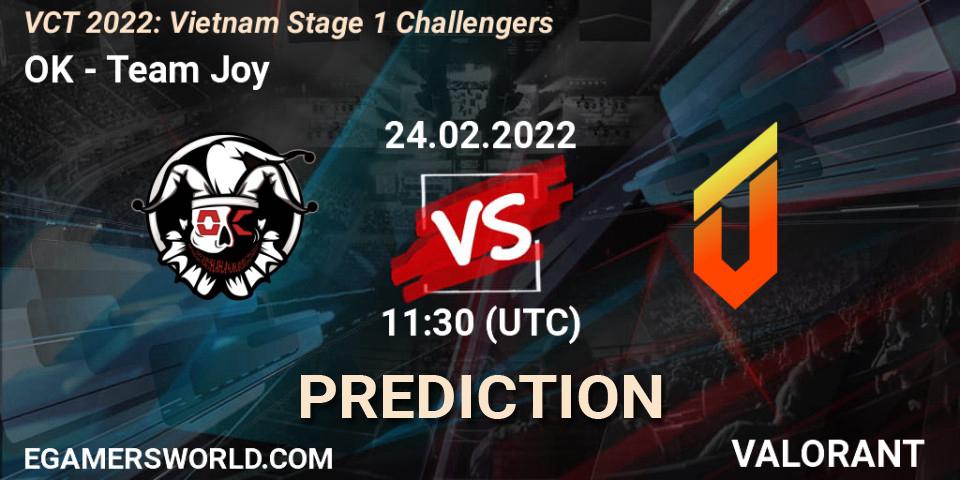 OK vs Team Joy: Betting TIp, Match Prediction. 24.02.22. VALORANT, VCT 2022: Vietnam Stage 1 Challengers