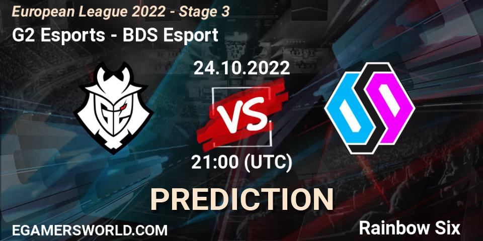 G2 Esports vs BDS Esport: Betting TIp, Match Prediction. 24.10.22. Rainbow Six, European League 2022 - Stage 3