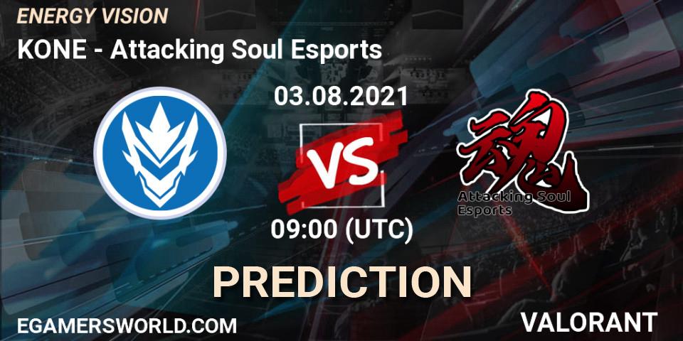 KONE vs Attacking Soul Esports: Betting TIp, Match Prediction. 03.08.21. VALORANT, ENERGY VISION