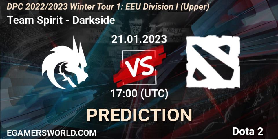 Team Spirit vs Darkside: Betting TIp, Match Prediction. 21.01.23. Dota 2, DPC 2022/2023 Winter Tour 1: EEU Division I (Upper)