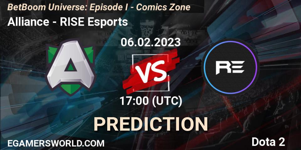 Alliance vs RISE Esports: Betting TIp, Match Prediction. 06.02.23. Dota 2, BetBoom Universe: Episode I - Comics Zone