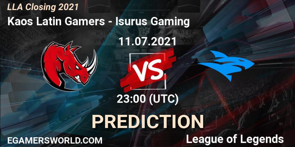 Kaos Latin Gamers vs Isurus Gaming: Betting TIp, Match Prediction. 11.07.21. LoL, LLA Closing 2021