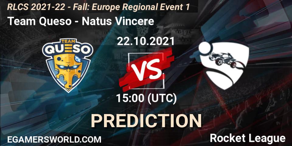 Team Queso vs Natus Vincere: Betting TIp, Match Prediction. 22.10.2021 at 15:00. Rocket League, RLCS 2021-22 - Fall: Europe Regional Event 1