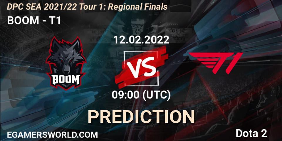 BOOM vs T1: Betting TIp, Match Prediction. 12.02.2022 at 08:48. Dota 2, DPC SEA 2021/22 Tour 1: Regional Finals