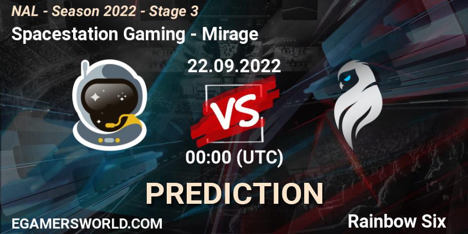 Spacestation Gaming vs Mirage: Betting TIp, Match Prediction. 22.09.2022 at 00:00. Rainbow Six, NAL - Season 2022 - Stage 3