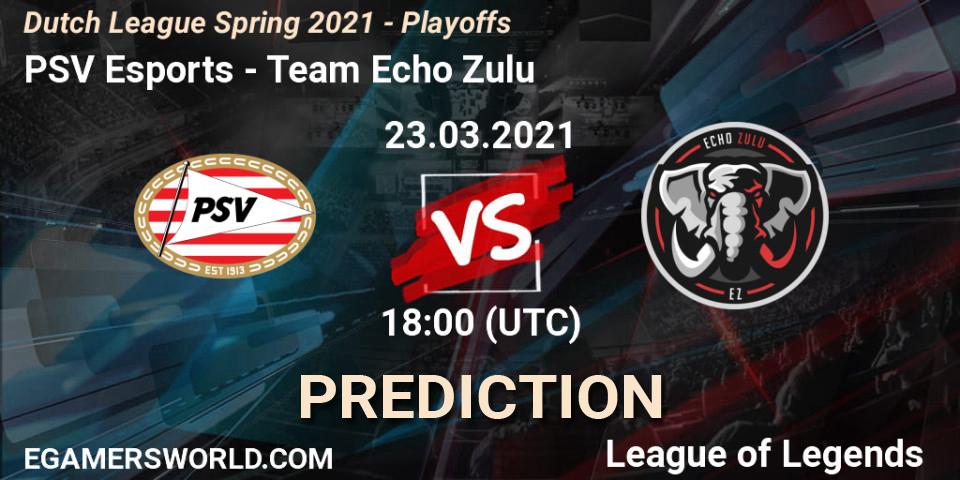 PSV Esports vs Team Echo Zulu: Betting TIp, Match Prediction. 23.03.2021 at 18:00. LoL, Dutch League Spring 2021 - Playoffs