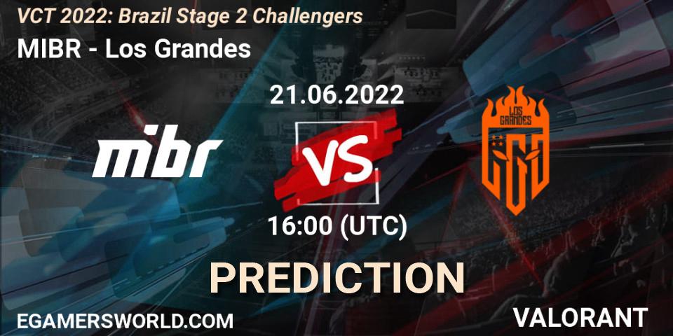 MIBR vs Los Grandes: Betting TIp, Match Prediction. 21.06.2022 at 16:15. VALORANT, VCT 2022: Brazil Stage 2 Challengers