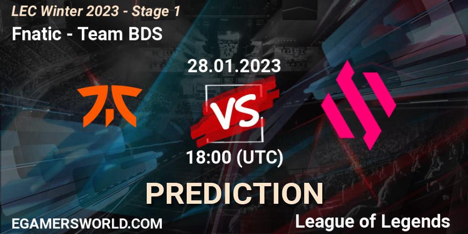 Fnatic vs Team BDS: Betting TIp, Match Prediction. 28.01.23. LoL, LEC Winter 2023 - Stage 1