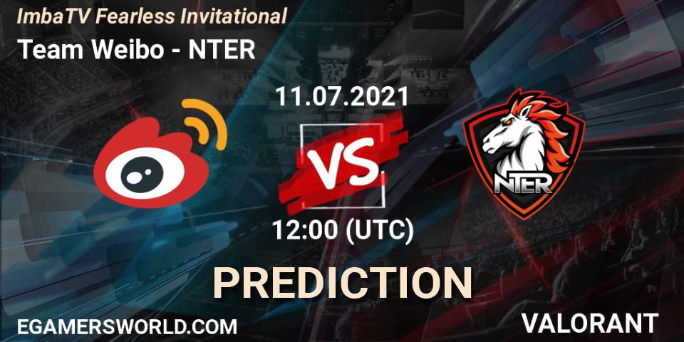 Team Weibo vs NTER: Betting TIp, Match Prediction. 11.07.2021 at 12:00. VALORANT, ImbaTV Fearless Invitational